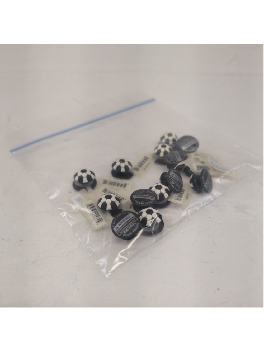 NEW: Crocs Jibbitz Soccer Ball Shoe Charms One Size Black White set of 14